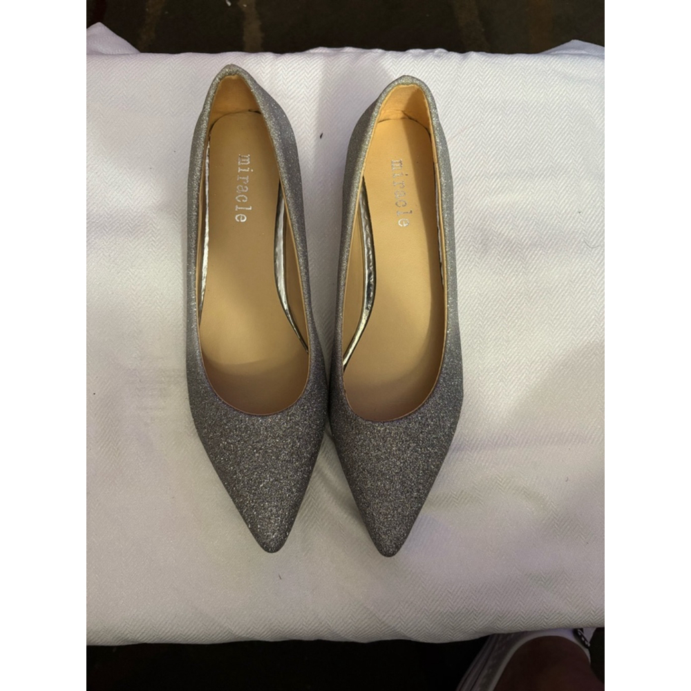 Women's Miracle Silver Heels Size 9